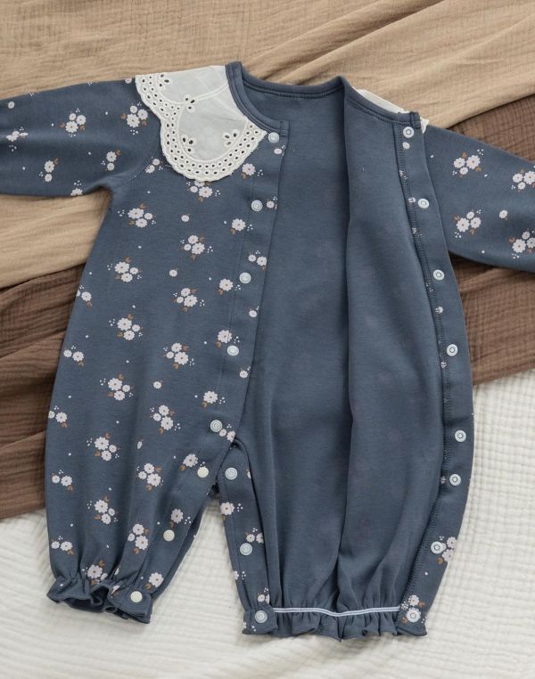 新生兒純棉小雛菊開釦連身裝 
