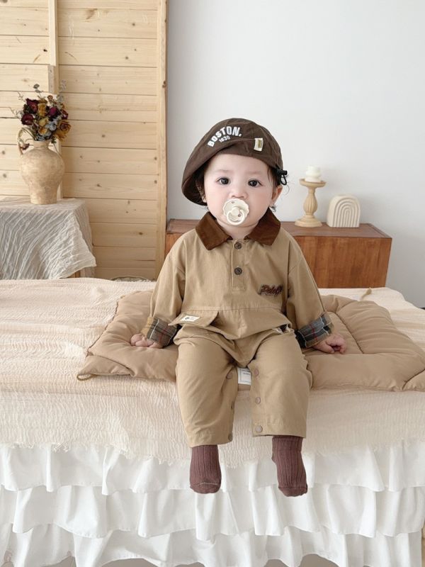 秋季巴恩風小熊工裝連身服 