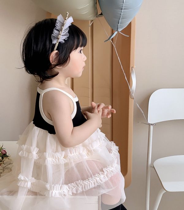 愛心薄款針織網紗包屁裙 