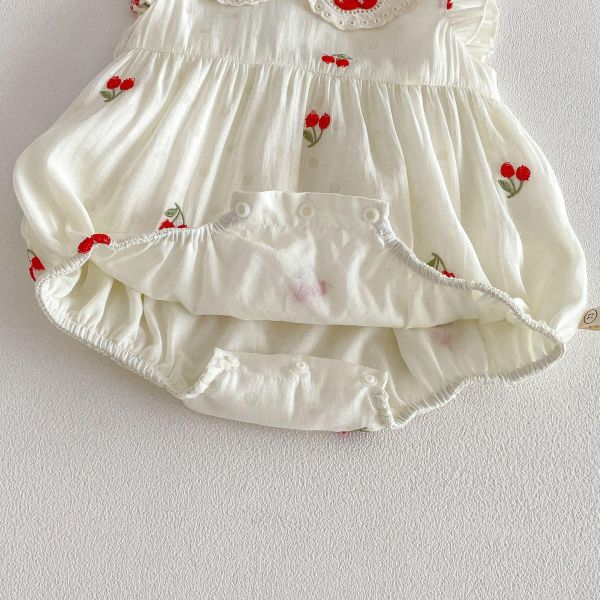 姊妹款櫻桃娃娃領洋裝/包屁衣 