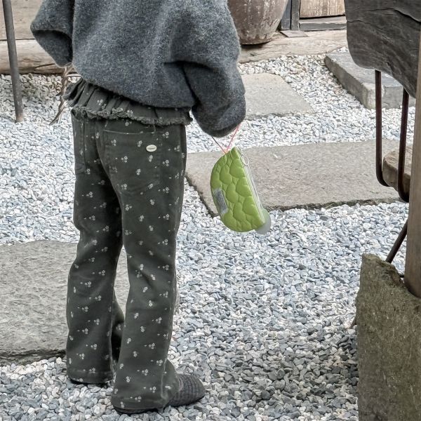荷葉邊造型素色/碎花喇叭褲 