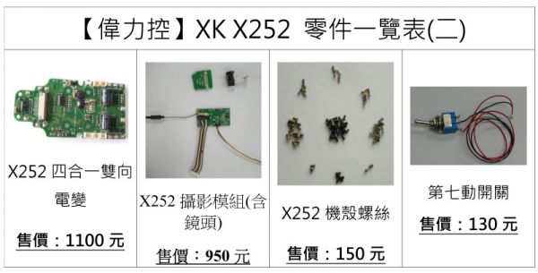 【偉力控】 X252 原廠正反槳(一組四支) 