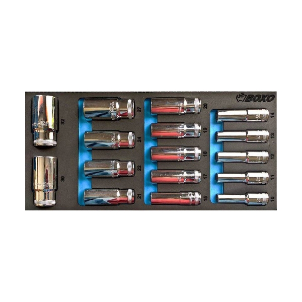 16Pcs 1/2"十二角長套筒組 