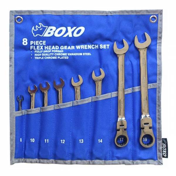 8Pcs 棘輪梅開扳手 GWR2-08B,8Pcs 棘輪梅開扳手,套裝工具,赫杰國際,台灣製,MIT,高品質,手工具,台中,豐原,大甲,BOXO,台灣總代理