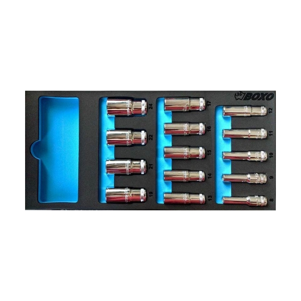 14Pcs 3/8"長套筒組 