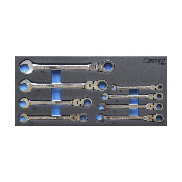 8Pcs 梅開摺頭棘輪扳手 