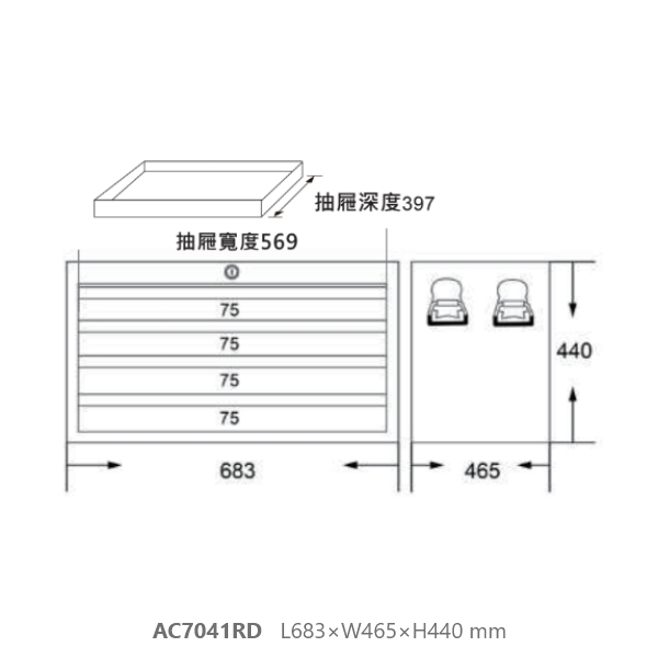 26" 工具上箱 AC7041RD,AC70431RD,BOXO,赫杰國際,BOXO,工具上箱,收納,工作室,機車行,工具收納,台灣製,滑軌自動吸附歸位