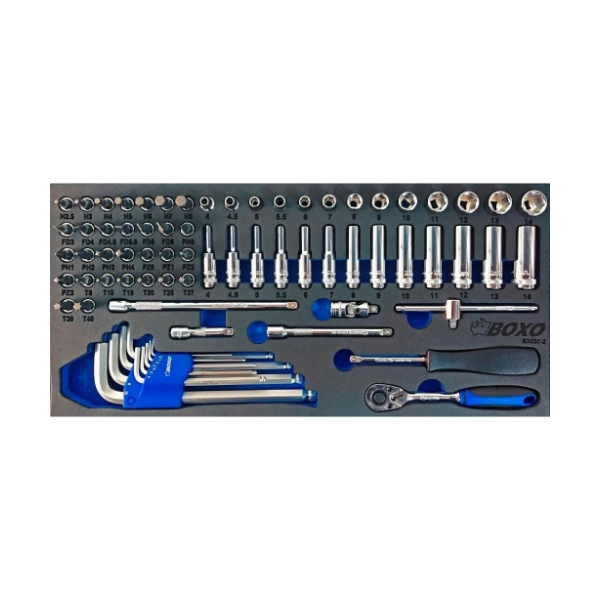 72Pcs 1/4"棘輪扳手六角套筒組 