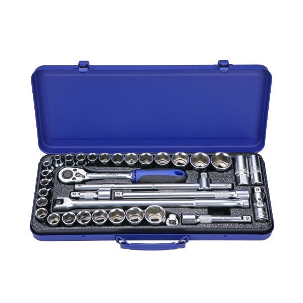 35Pcs 1/2" 公英制棘輪六角套筒組 套裝工具,赫杰國際,台灣製,MIT,高品質,手工具,台中,豐原,大甲,BOXO,BXM40-35S,公英制棘輪六角套筒組