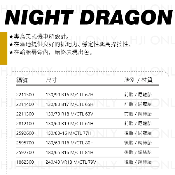 NIGHT DRAGON 美式嬉皮車用 PIRELLI,倍耐力,輪胎,赫杰,NIGHT DRAGON,美式嬉皮車用