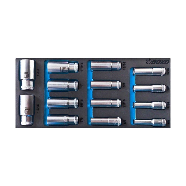 14Pcs 1/2"英制長套筒組 