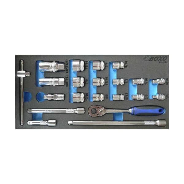 21Pcs 3/8"英制套筒板手組 