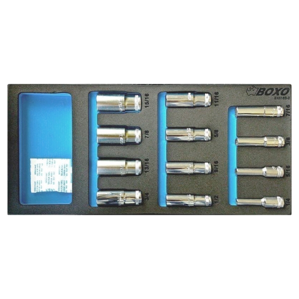 12Pcs 3/8"英制長套筒組 