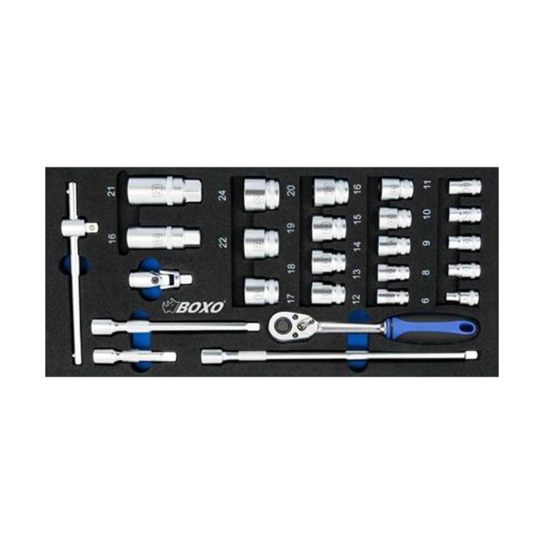 25Pcs 3/8" 套筒板手組 