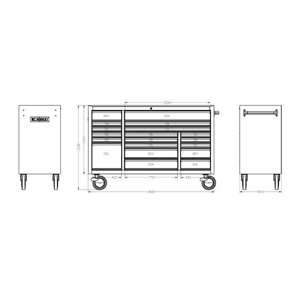 72" 專業版十九抽工具車 