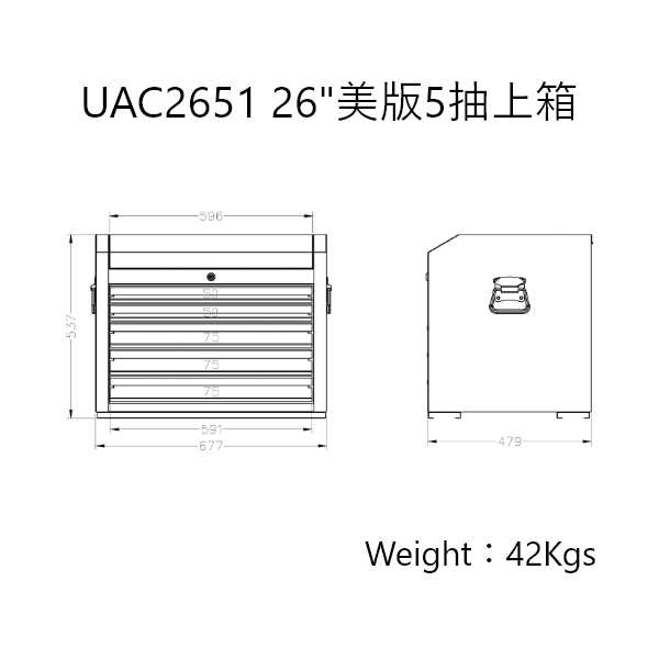 美版 26"工具車 BOXO,UAC2651,UAT2661,美版 26" 5抽上箱,6抽工具車,赫杰國際,美版,工具車,收納,工作室