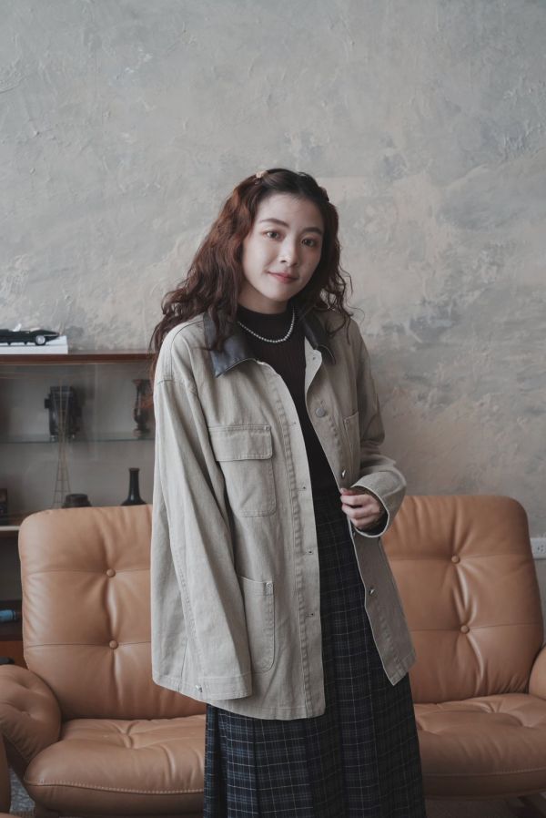 Barn Jacket 皮革翻領牛仔夾克 