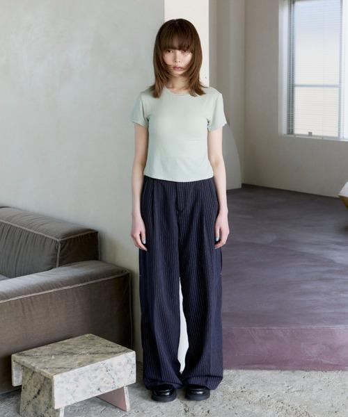 測縫線西裝寬褲 