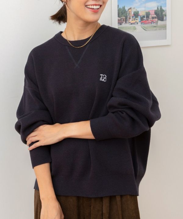 刺繡小logo針織衛衣 