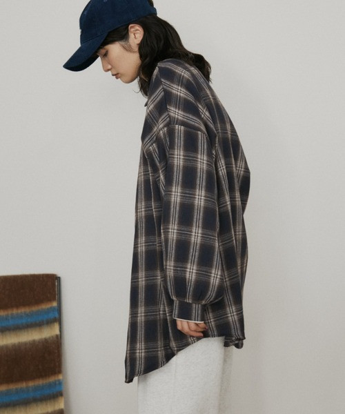 秋冬色 超大格紋襯衫 