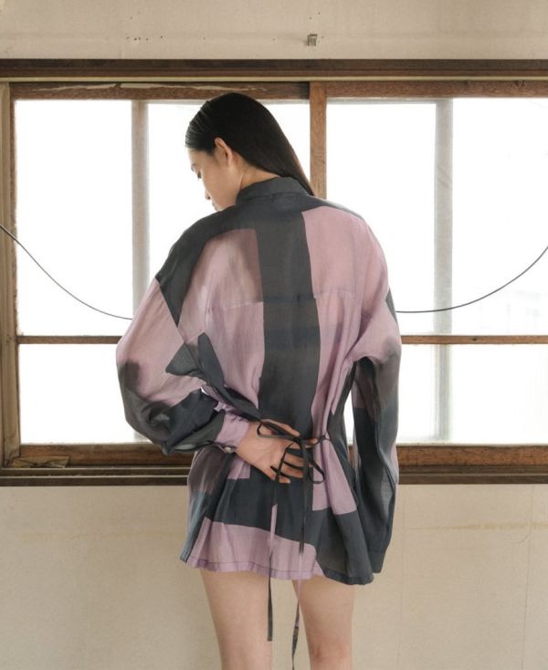 PAMM 透明感色塊襯衫 