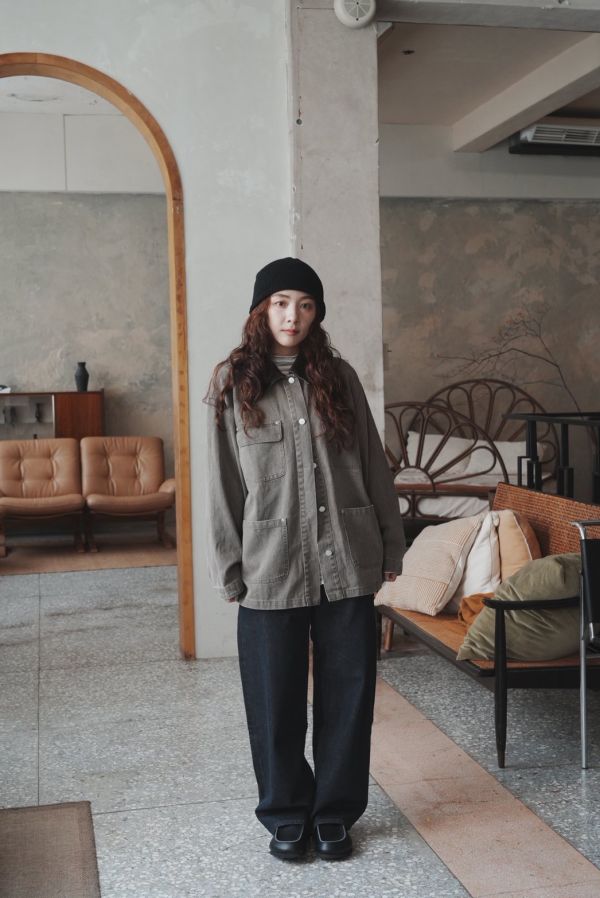 Barn Jacket 皮革翻領牛仔夾克 