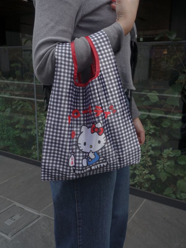 HELLO KITTY 格紋購物袋 