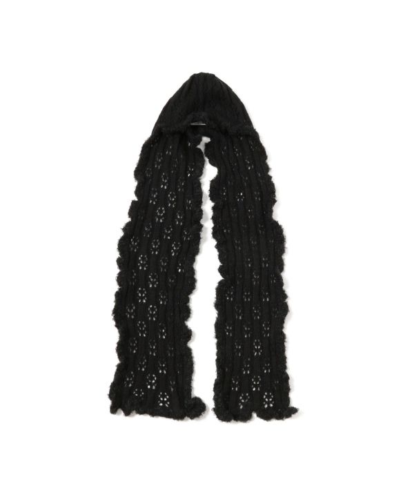 RAY BEAMS荷葉邊連帽圍巾 