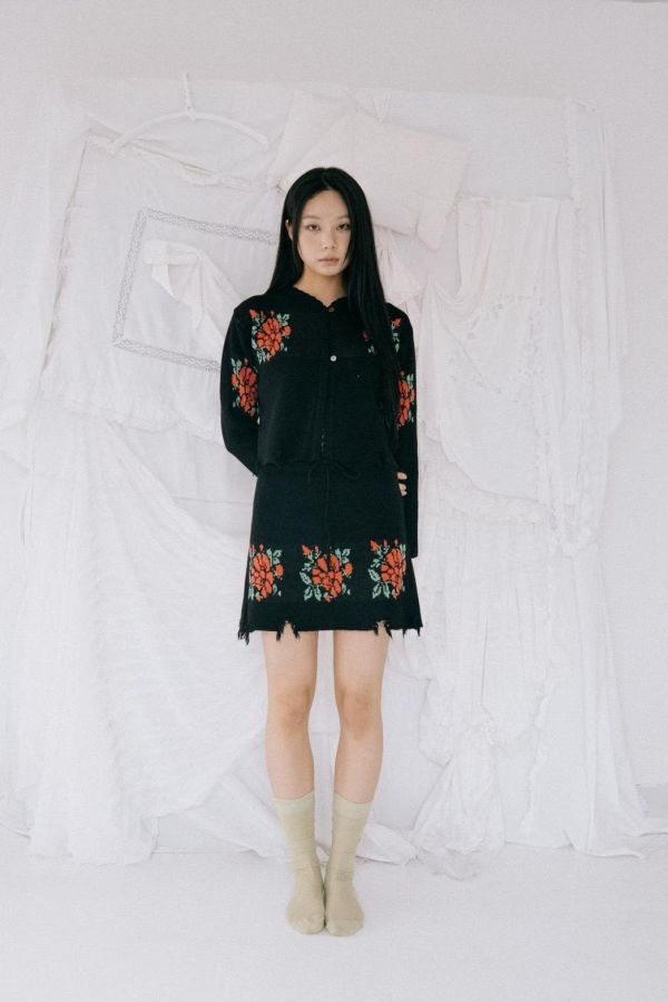 早春玫瑰針織套裝 