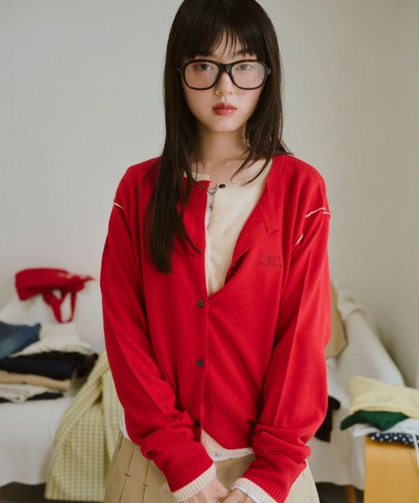 COMMON GULL PRODUCTS假兩件針織開衫 