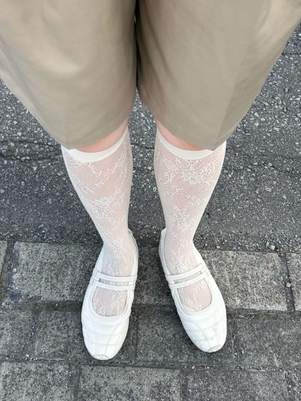 TABIO蕾絲小腿襪 
