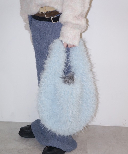 BICOLOR ROUND FUR BAG 雙色毛毛包 