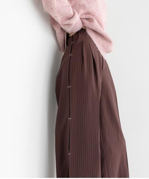 測縫線西裝寬褲 