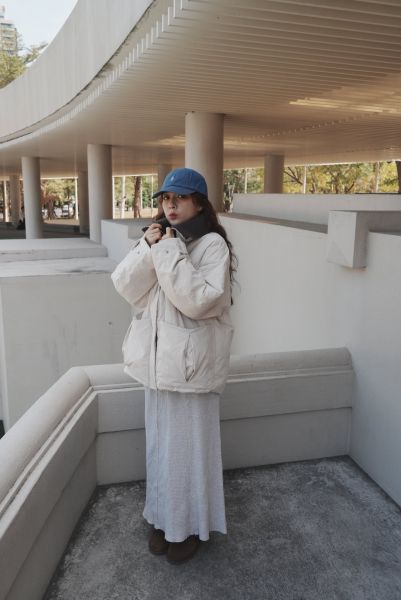 最後現貨！假兩件針織高領鴨絨外套 