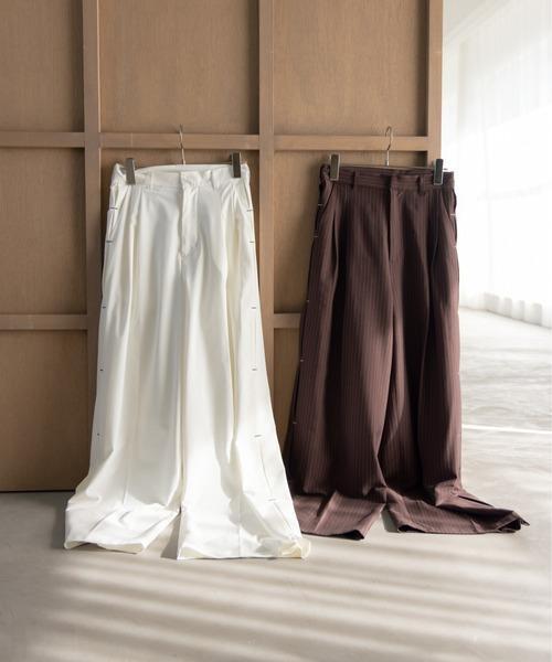 測縫線西裝寬褲 