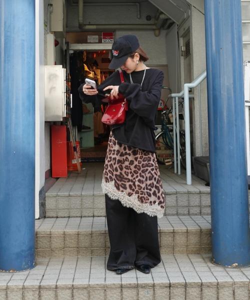 豹紋蕾絲絲質背心裙 