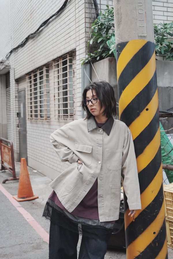 Barn Jacket 皮革翻領牛仔夾克 