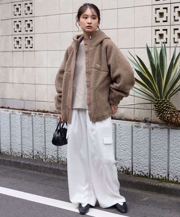 Penny's 狐狸刺繡抽繩毛毛外套 