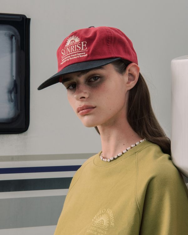 HELLO SUNRISE 特價款 五分割撞色扁嘴帽 