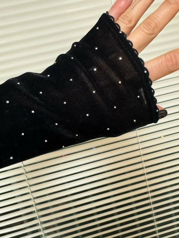 設計師檔口 爆鑽細閃絨面薄長T 