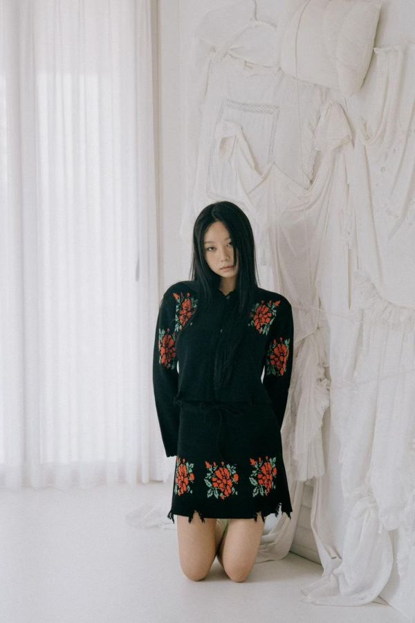 早春玫瑰針織套裝 