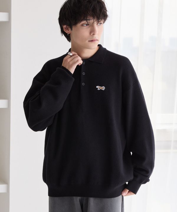 Penny's 狐狸刺繡透氣針織 Polo 衫 