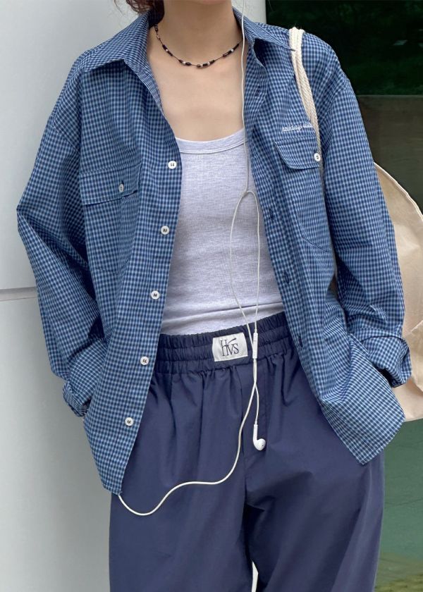 雙口袋男友襯衫 