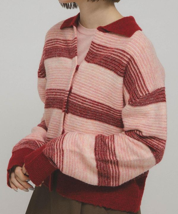 漸層條紋開襟衫 