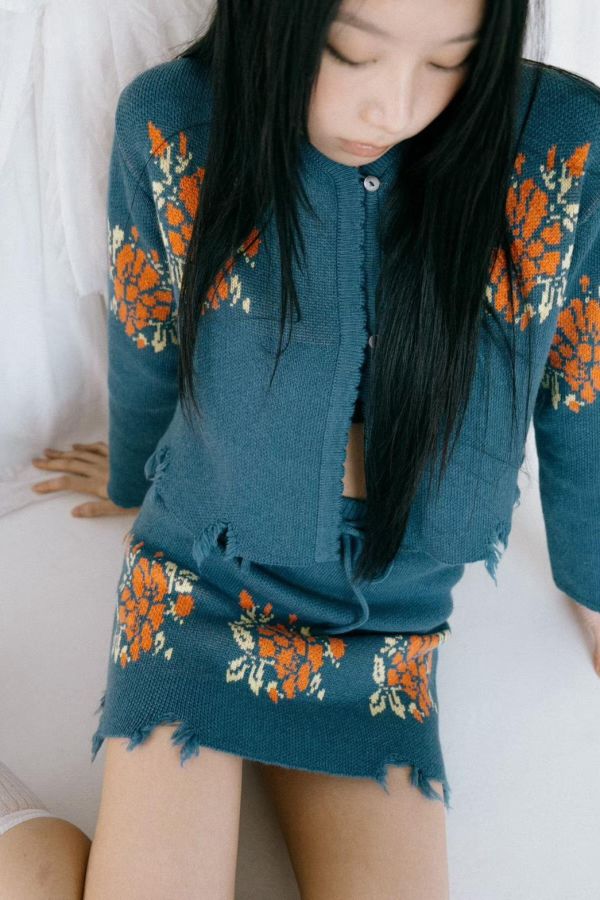 早春玫瑰針織套裝 