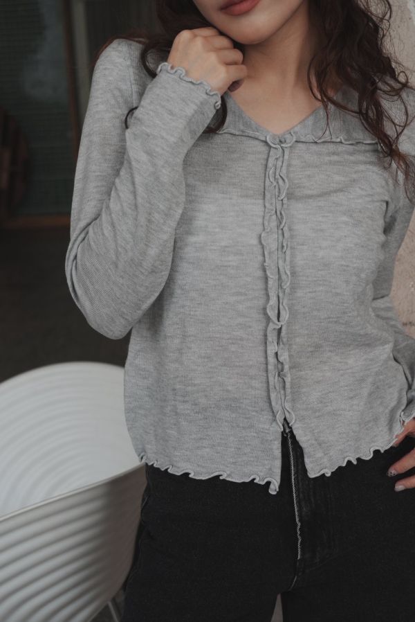 QQ捲邊彈性上衣 