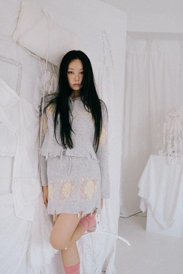 早春玫瑰針織套裝 