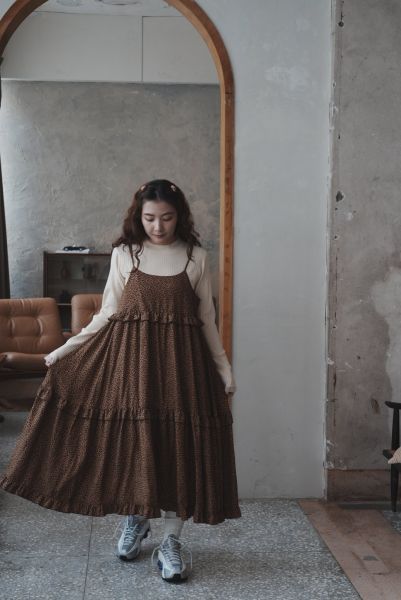 W Closet 豹紋蛋糕洋裝 