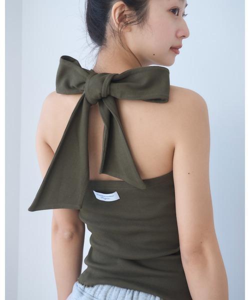 大蝴蝶結彈性背心 
