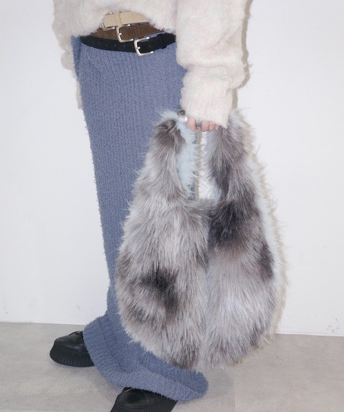 BICOLOR ROUND FUR BAG 雙色毛毛包 